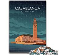 Rompecabezas de 1000 Piezas con póster de Viaje de Casablanca para Adultos y Adolescentes Alivia el estrés, Pasa el Tiempo y fomenta el Amor en Pareja 1000 Piezas (50x75cm)