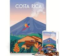 Rompecabezas de 1000 Piezas con póster de Viaje de Costa Rica,Juego Creativo para el Cerebro,Tiempo de Juego Relajante,Escena navideña 50x75cm