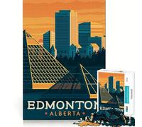 Rompecabezas de 1000 Piezas con póster de Viaje de Edmonton,Ideal para divertirse resolviendo Problemas,un Juego Tranquilo para Pasar el rato (38x52cm)