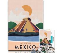 Rompecabezas de 1000 Piezas con póster de Viaje de México, Rompecabezas de 1000 Piezas para Adolescentes, Juguetes educativos, Juegos antiestrés, colección de Artistas, Bellas Artes, 26x38cm