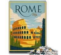 Rompecabezas de 1000 Piezas con póster de Viaje de Roma,Italia,para Adolescentes,Juegos educativos,Juguetes de Bricolaje con póster a Juego y Hoja de Trivia para Mayores de 14 años (1000 Piezas)