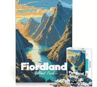 Rompecabezas de 1000 Piezas con póster de Viaje del Parque Nacional Fiordland, Juguetes para armar, desafío difícil, con Piezas de Formas aleatorias Que encajan Perfectamente 50x75cm