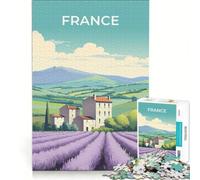 Rompecabezas de 1000 Piezas con póster de Viaje Vintage de Francia, decoración de Pared de Juguete, desafiante para completar, Que Mejora el Amor Entre Parejas 38x52cm