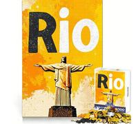 Rompecabezas de 1000 Piezas con póster del Cristo Redentor de Río de Janeiro para Adolescentes Juguete de razonamiento y Habilidad Divertido y Relajante Corte preciso Regalo Ideal (50x75cm)