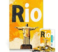 Rompecabezas de 1000 Piezas con póster del Cristo Redentor de Río de Janeiro para Adolescentes Juguete de razonamiento y Habilidad Divertido y Relajante Corte preciso Regalo Ideal (50x75cm)