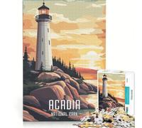 Rompecabezas de 1000 Piezas con póster del Parque Nacional Acadia, Juego Interactivo para Entrenar la Mente y Las Manos, con Piezas de Formas aleatorias Que encajan Perfectamente 38x26cm