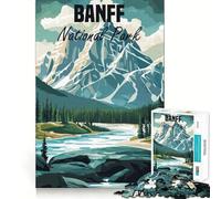 Rompecabezas de 1000 Piezas con póster del Parque Nacional Banff,Arte de Corte Exacto,Juguete para desarrollar la Capacidad cognitiva,Juego Relajante para el Tiempo de Juego,Regalo de cumpleaños