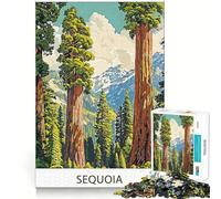 Rompecabezas de 1000 Piezas con póster del Parque Nacional Sequoia para Adultos y Adolescentes Juguete para Pensar y reflexionar Alivia el estrés Regalo navideño de Corte Limpio (50x75cm)