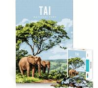 Rompecabezas de 1000 Piezas con póster del Parque Nacional Tai, Bordes definidos, decoración, Juego cognitivo, Juguete, diversión fácil, Ocio (50x75cm)