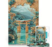 Rompecabezas de 1000 Piezas con Puerta Torii mística para Adultos, Mejorar la Memoria y para el Tiempo Libre Decoración de Pared con Corte preciso (38x52cm)