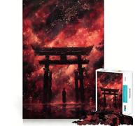 Rompecabezas de 1000 Piezas con Puerta Torii roja para Adultos Juguete Inteligente para el hogar Corte Suave Sorpresa navideña (50x75cm)