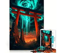 Rompecabezas de 1000 Piezas con Puerta Torii y luz Celestial para Adolescentes Juguete para ejercitar la Mente, diseño Relajante y Divertido para armar 50x75cm