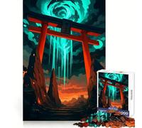 Rompecabezas de 1000 Piezas con Puerta Torii y luz Celestial para Adolescentes Juguete para ejercitar la Mente, diseño Relajante y Divertido para armar 50x75cm