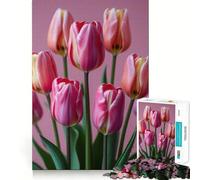 Rompecabezas de 1000 Piezas con Ramo de Tulipanes Rosas y Naranjas para Adolescentes Mejora la Memoria, relaja la Mente y CREA un Regalo Original (38x26cm)
