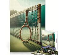 Rompecabezas de 1000 Piezas con Raqueta de Tenis en cancha para Adultos Juguete Mental Relajante y Divertido Corte Premium Regalo de cumpleaños 38x52cm