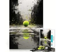 Rompecabezas de 1000 Piezas con Reflejo de Pelota de Tenis para Adolescentes Mejora la Memoria, relájate y Disfruta del Momento Bordes precisos Un Regalo increíble 38x52cm