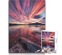 Rompecabezas de 1000 Piezas con Reflejo del Cielo al Atardecer, Ideal para Relajarse en Solitario y con un Corte preciso, tamaño 50x75cm
