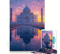 Rompecabezas de 1000 Piezas con Reflejo del Taj Mahal para Adultos Juguete para ejercitar la Mente y Relajarse Corte Perfecto Regalo Memorable 38x26cm