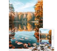 Rompecabezas de 1000 Piezas con Reflejo en el Lago otoñal Juguete Educativo Regalo para Mujeres y Hombres Juegos educativos Interesante para Reducir el estrés tamaño 50x75cm