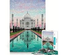 Rompecabezas de 1000 Piezas con Reflejo en Mosaico del Taj Mahal para Adolescentes Juguete de Rompecabezas Wise Think Toy Simple y Divertido Corte preciso selección de Deseos de Santa Claus 38x52cm