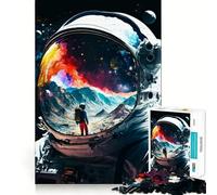 Rompecabezas de 1000 Piezas con Reflejos de astronautas,decoración de Ajuste Limpio,Juego para ejercitar la Mente,Regalo para Momentos de Tranquilidad,Regalo de cumpleaños artístico (38x26cm)