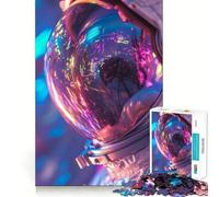 Rompecabezas de 1000 Piezas con Reflejos de astronautas Diversión precisa con articulaciones Juego cognitivo Diversión a Ritmo Lento Juego artístico para cumpleaños (38x26cm)