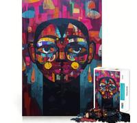 Rompecabezas de 1000 Piezas con Retrato caleidoscópico Abstracto de Arte Pop para Adultos Refuerza la Memoria Momento cálido Bordes limpios (50x75cm)
