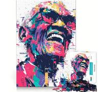 Rompecabezas de 1000 Piezas con Retrato Colorido de Ray Charles para Adolescentes Juguete Inteligente para Jugar en Interiores Corte preciso (50x75cm)