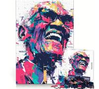 Rompecabezas de 1000 Piezas con Retrato Colorido de Ray Charles para Adolescentes Juguete Inteligente para Jugar en Interiores Corte preciso (50x75cm)