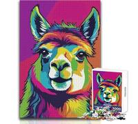 Rompecabezas de 1000 Piezas con Retrato de Alpaca en Estilo Pop Art para Adolescentes Juego Educativo de observación y Habilidad Regalo Festivo significativo Tamaño: 50x75cm