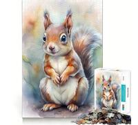 Rompecabezas de 1000 Piezas con Retrato de Ardilla en Acuarela Juguete Creativo para desarrollar la Habilidad Componentes Resistentes y de Corte Limpio Ideal para Llevar de Viaje Juego Mental Regalo