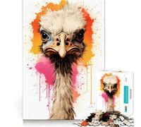 Rompecabezas de 1000 Piezas con Retrato de Avestruz para Adultos Regalo Ideal para Mejorar la Memoria y Relajarse Corte Premium Sorpresa cálida (38x26cm)