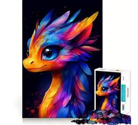 Rompecabezas de 1000 Piezas con Retrato de bebé dragón arcoíris para Adolescentes, para Mejorar la Memoria, Relajarse, Arte con Corte nítido (38x26cm)