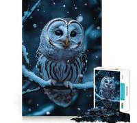 Rompecabezas de 1000 Piezas con Retrato de búho Nival para Adolescentes Juguete para desarrollar la lógica, Relajante y Divertido Corte preciso Regalo artístico (38x26cm)