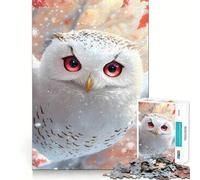 Rompecabezas de 1000 Piezas con Retrato de búho Nival para Adultos Juguete para ejercitar la Mente y Relajarse Corte de precisión Regalo Elegante (38x26cm)