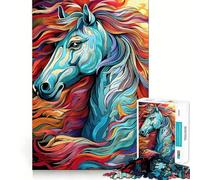 Rompecabezas de 1000 Piezas con Retrato de Caballo para Adultos Refuerza la Memoria Diversión y Ocio Regalo Elegante (50x75cm)