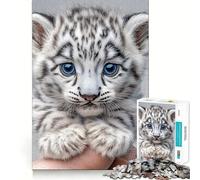 Rompecabezas de 1000 Piezas con Retrato de Cachorro de Tigre Blanco para Adultos Juego Divertido y fácil de armar Ideal para Disfrutar en Familia (38x52cm)