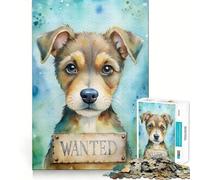 Rompecabezas de 1000 Piezas con Retrato de Cachorro en Acuarela Se Busca Ideal para Adolescentes Juego Que estimula el Cerebro Encaje sin Huecos Actividad Relajante para Grupos