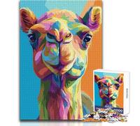Rompecabezas de 1000 Piezas con Retrato de Camello Colorido para Adolescentes Divertido Juego de Aprendizaje Mental Regalo Festivo reflexivo Tamaño 38x26cm