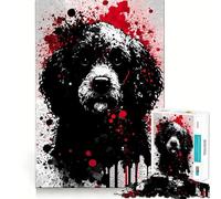 Rompecabezas de 1000 Piezas con Retrato de caniche en Tinta para Adolescentes Juguete Intelectual para Disfrutar en Familia Corte de Calidad (38x26cm)