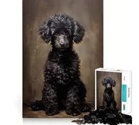 Rompecabezas de 1000 Piezas con Retrato de caniche Negro,decoración de Ajuste Perfecto,Regalo para ejercitar la Mente,Juego de Paz,Pieza de Arte navideña 50x75cm