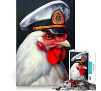 Rompecabezas de 1000 Piezas con Retrato de capitán Pollo,Corte Premium,Juego Creativo para ejercitar la Mente,Paz,diversión,decoración navideña para la Pared (38x26cm)