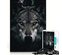 Rompecabezas de 1000 Piezas con Retrato de Cara de Lobo Juego de Ejercicios mentales con Encaje Huecos Desafío Interactivo para el Cerebro en casa (50x75cm)