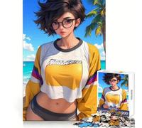 Rompecabezas de 1000 Piezas con Retrato de Chica Anime en la Playa para Adolescentes Ideal para Relajarse y Pensar con claridad Encaje Firme (50x75cm)