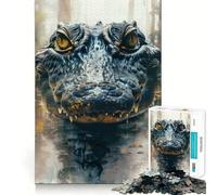 Rompecabezas de 1000 Piezas con Retrato de cocodrilo para Adultos Diversión para Entrenar la Mente Corte Limpio Componentes Resistentes Actividad Relajante para desconectar (38x26cm)