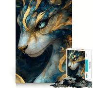 Rompecabezas de 1000 Piezas con Retrato de dragón místico para Adolescentes Juguete Inteligente y Divertido Arte Coleccionable de Corte nítido (50x75cm)