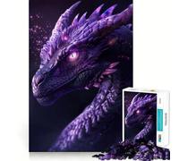 Rompecabezas de 1000 Piezas con Retrato de dragón Morado para Adultos Regalos Divertidos y de Calidad (50x75cm)