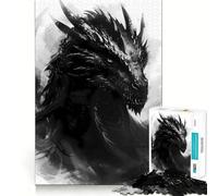 Rompecabezas de 1000 Piezas con Retrato de dragón Negro de Tairn,Juego de articulaciones afiladas,Entrenamiento Mental Divertido,Juego para Momentos acogedores,decoración navideña para la Pared