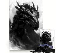 Rompecabezas de 1000 Piezas con Retrato de dragón Negro de Tairn para Adultos Ejercicio Mental Pasatiempo Relajante Corte Exacto Elegante (50x75cm)