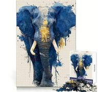 Rompecabezas de 1000 Piezas con Retrato de Elefante en Acuarela para Adolescentes Desarrolla la lógica, fomenta la recreación Tranquila y Ofrece Bordes definidos Un Regalo Memorable (38x26cm)